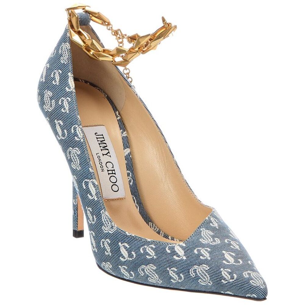 Jimmy Choo Diamond Talura 100 Denim Pump, Blue